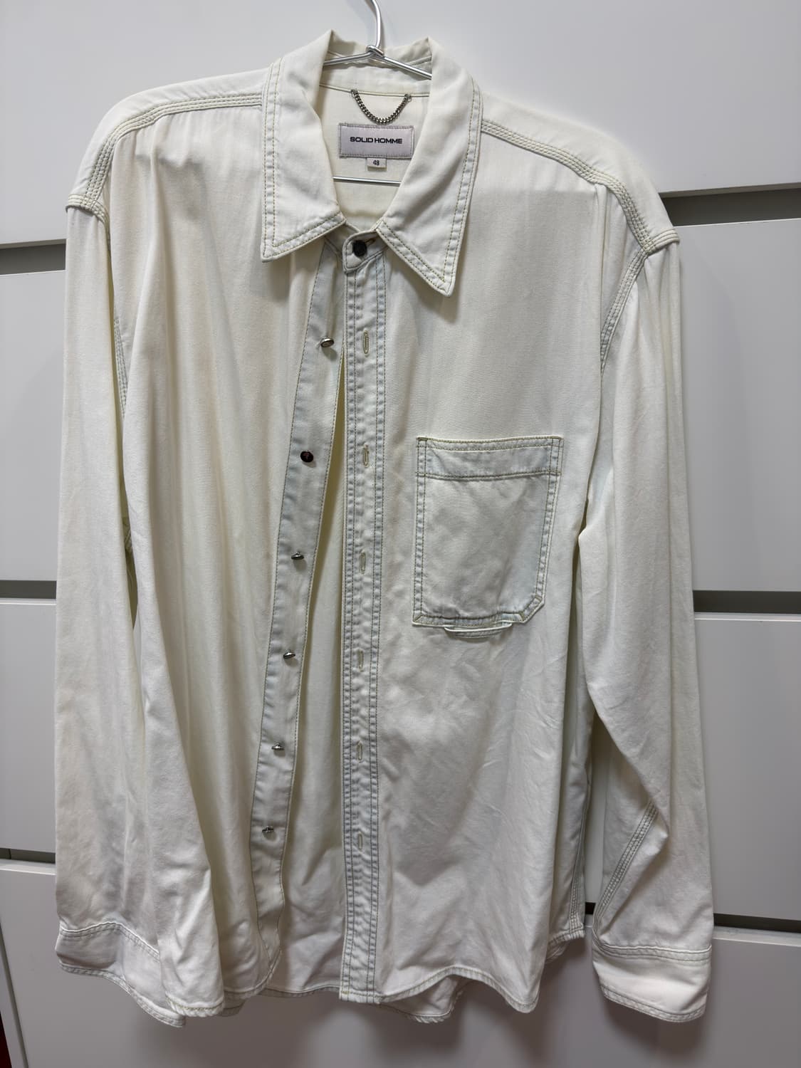 솔리드옴므 화이트데님 셔츠 상품이미지1