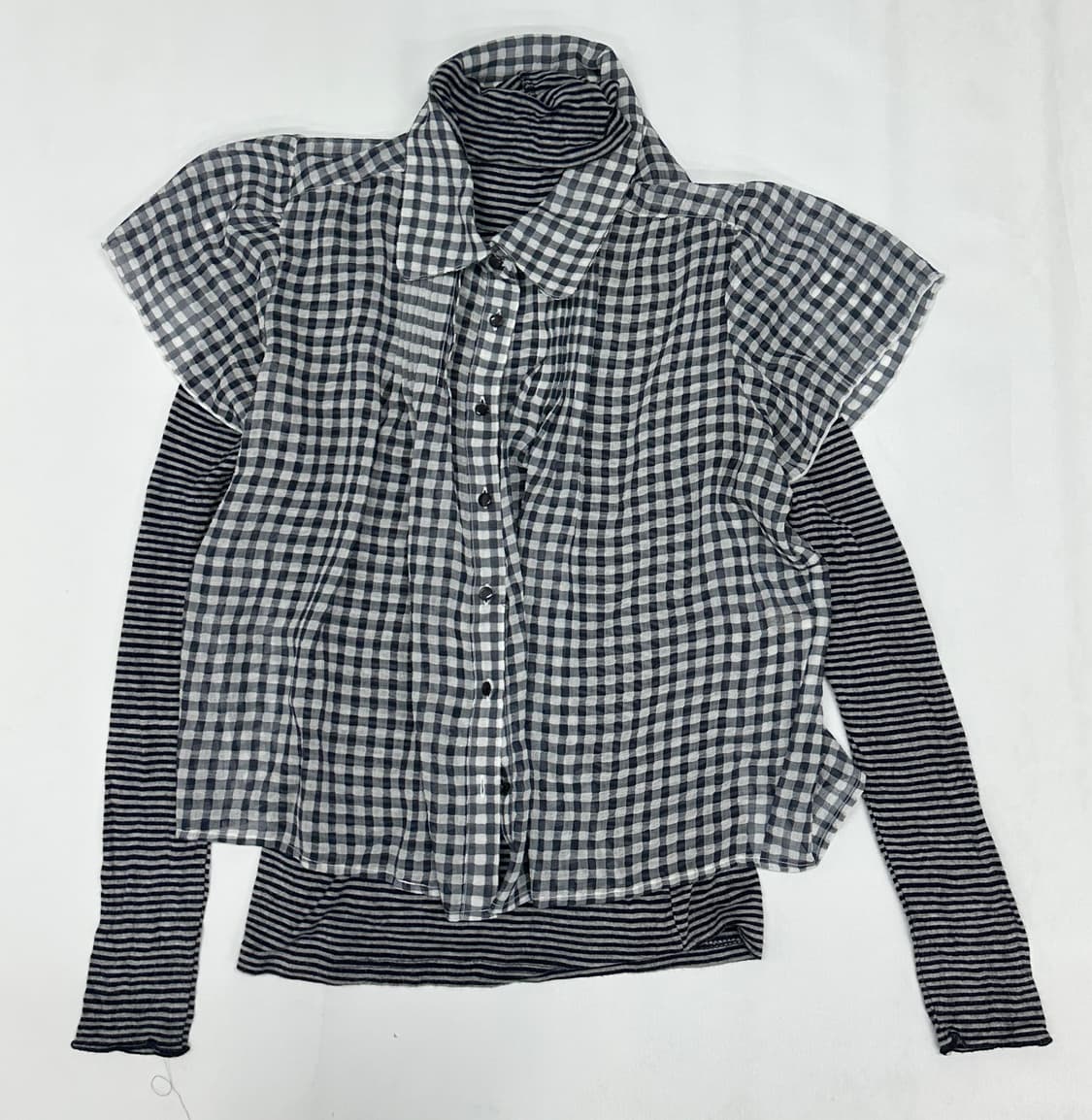 🩶하구미의 핀터 코디세트🩶 체크 블라우스 미디스커트 에스닉 빈티지 상품이미지3