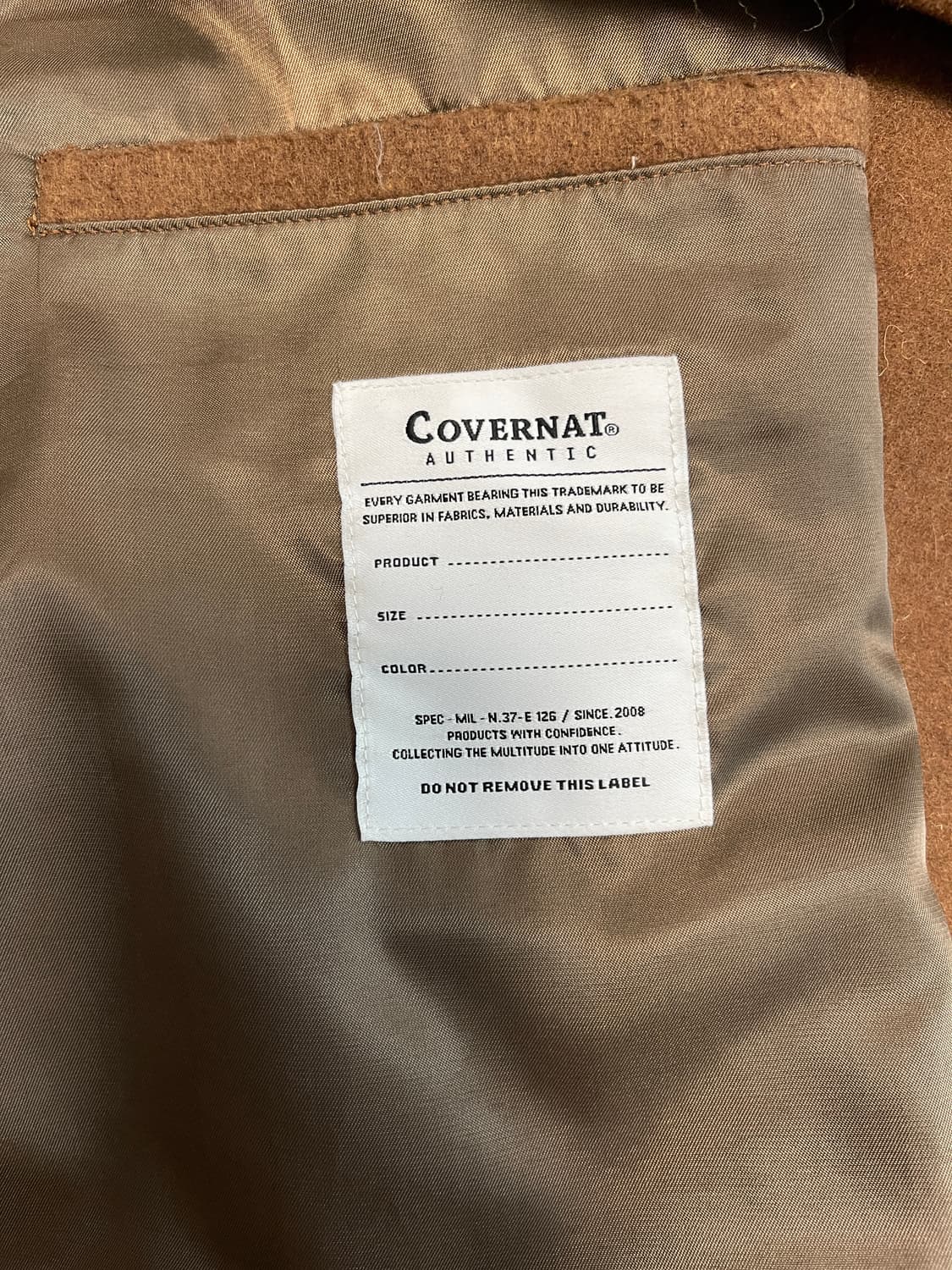 커버낫 COVERNAT 남성 울 코트 XL 상품이미지5