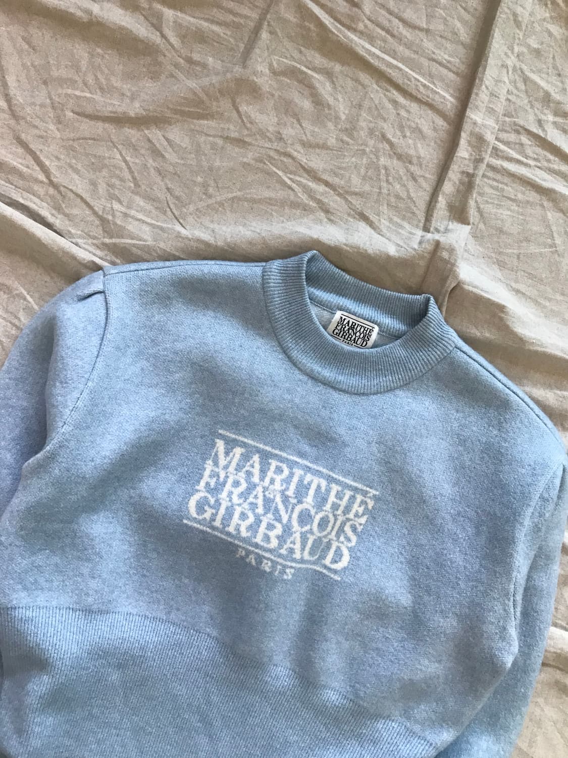 마리떼 프랑소와 저버 스펠아웃 로고 스카이 블루 니트 상품이미지6