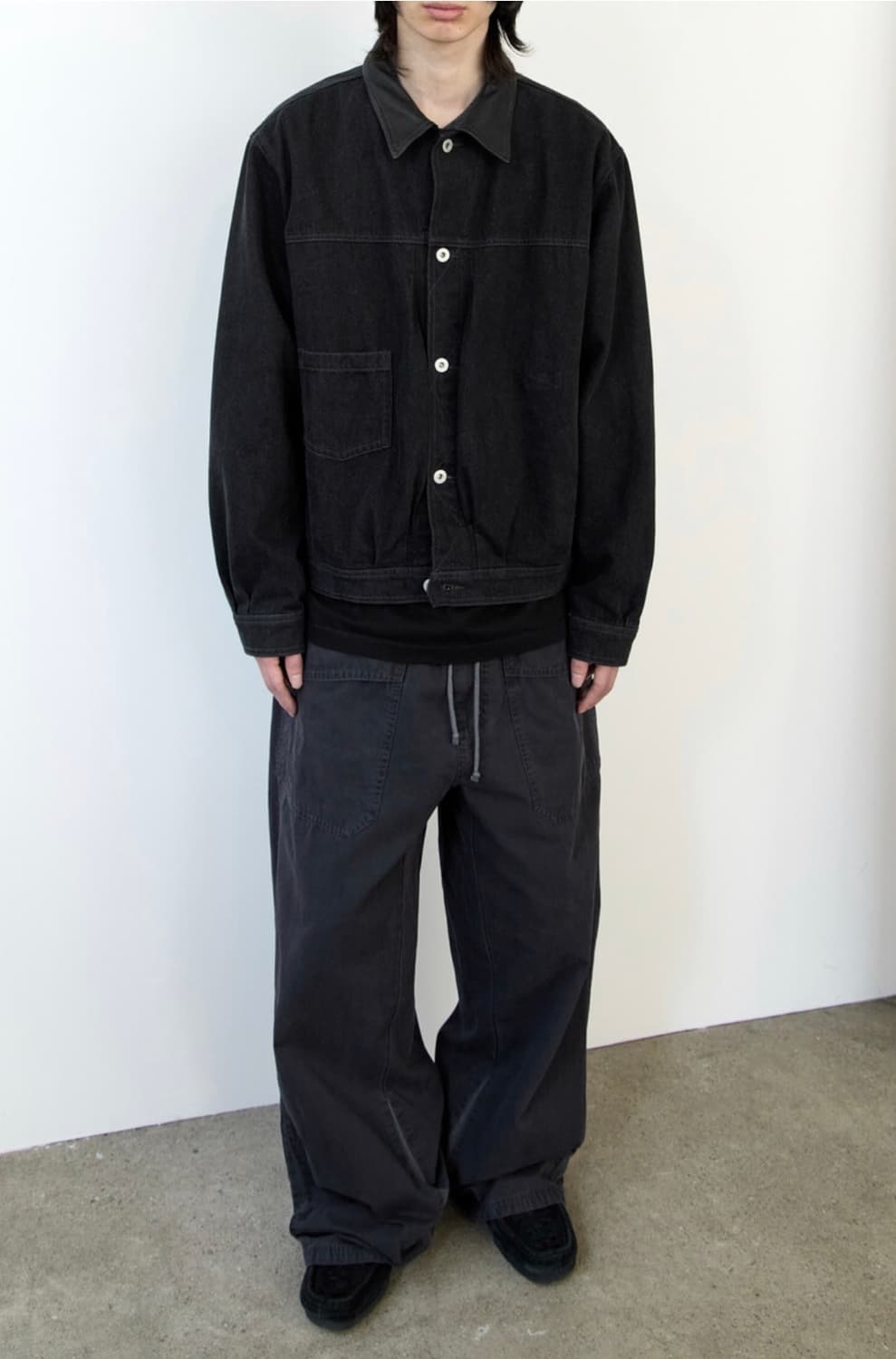 [3] 폴리테루 유즈드 트러커 레더 카라 상품이미지1