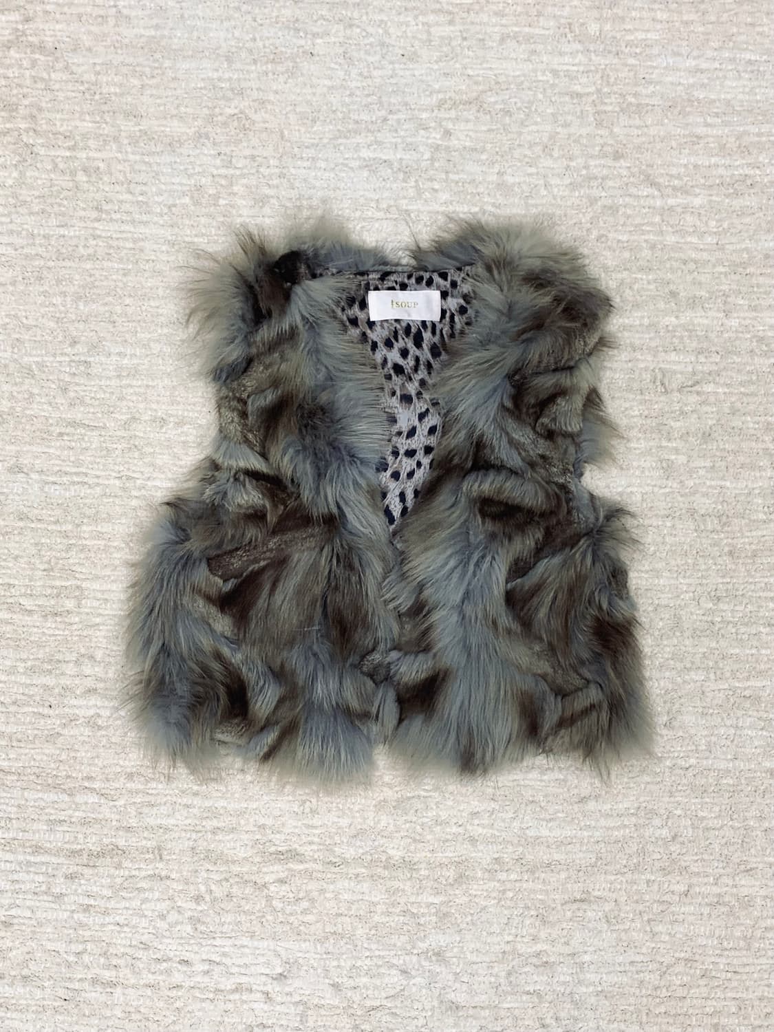 Gray-Brown Fox Fur Vest 상품이미지1