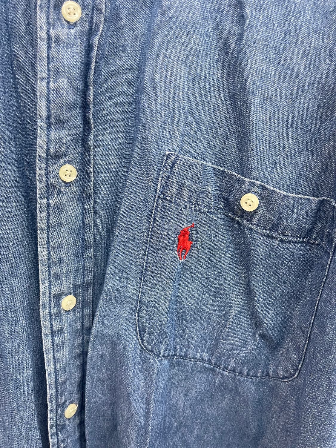 POLOGROUND 데님 반팔 셔츠 L 상품이미지4