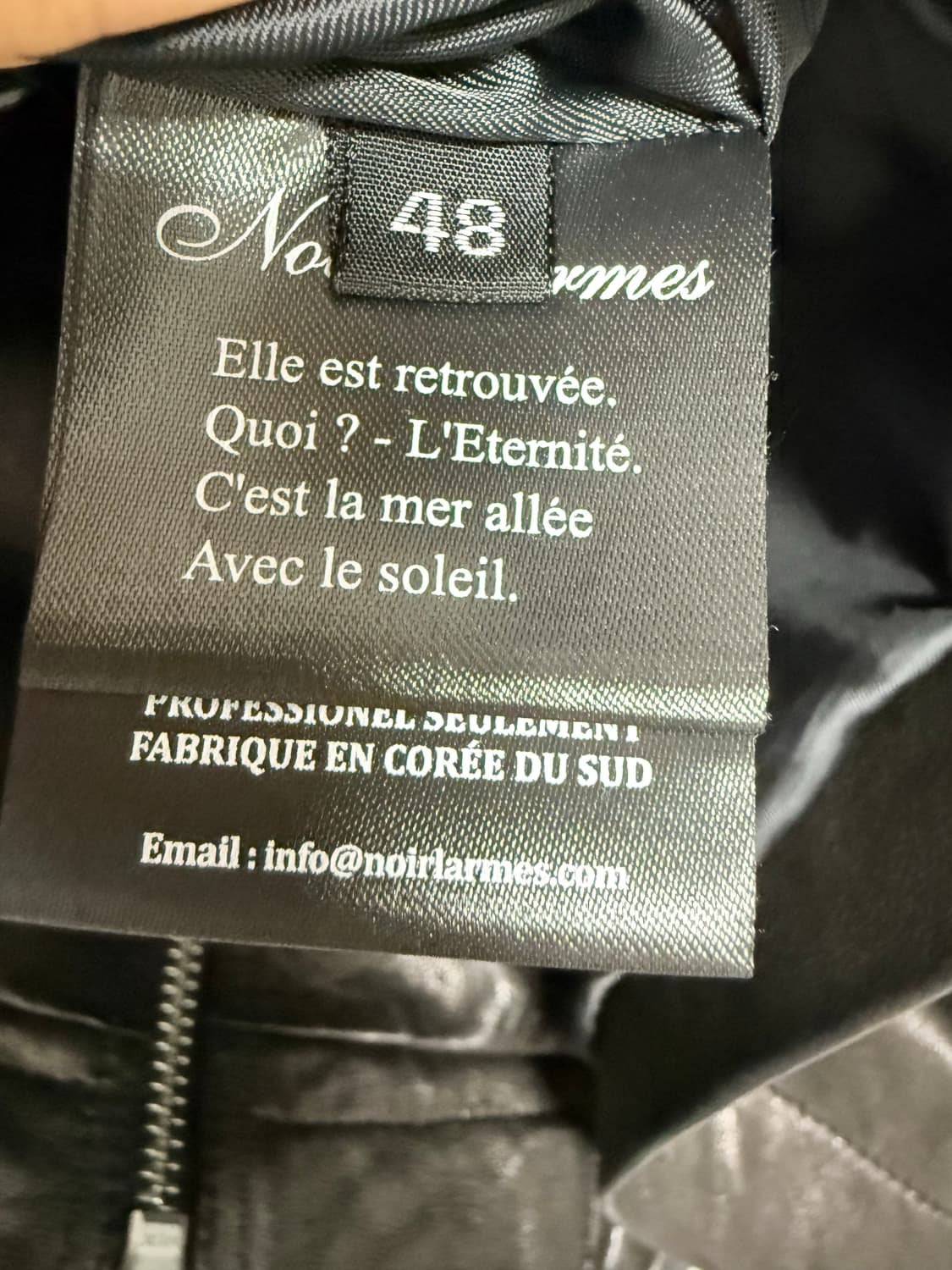 느와르라르메스 세미 오버 블루종 레더 자켓 상품이미지4