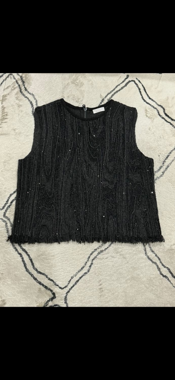 브루넬로 쿠치넬리 여성 캐시미어 스펭글 베스트 XL 상품이미지1