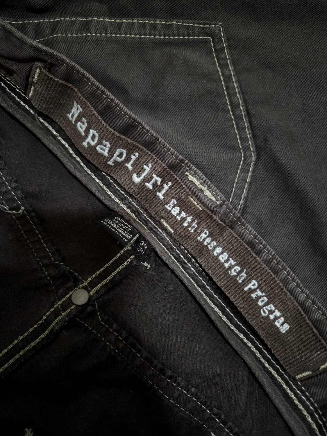 나파피리 브라운 스티치 스트레이트 핏 코튼 팬츠 상품이미지9