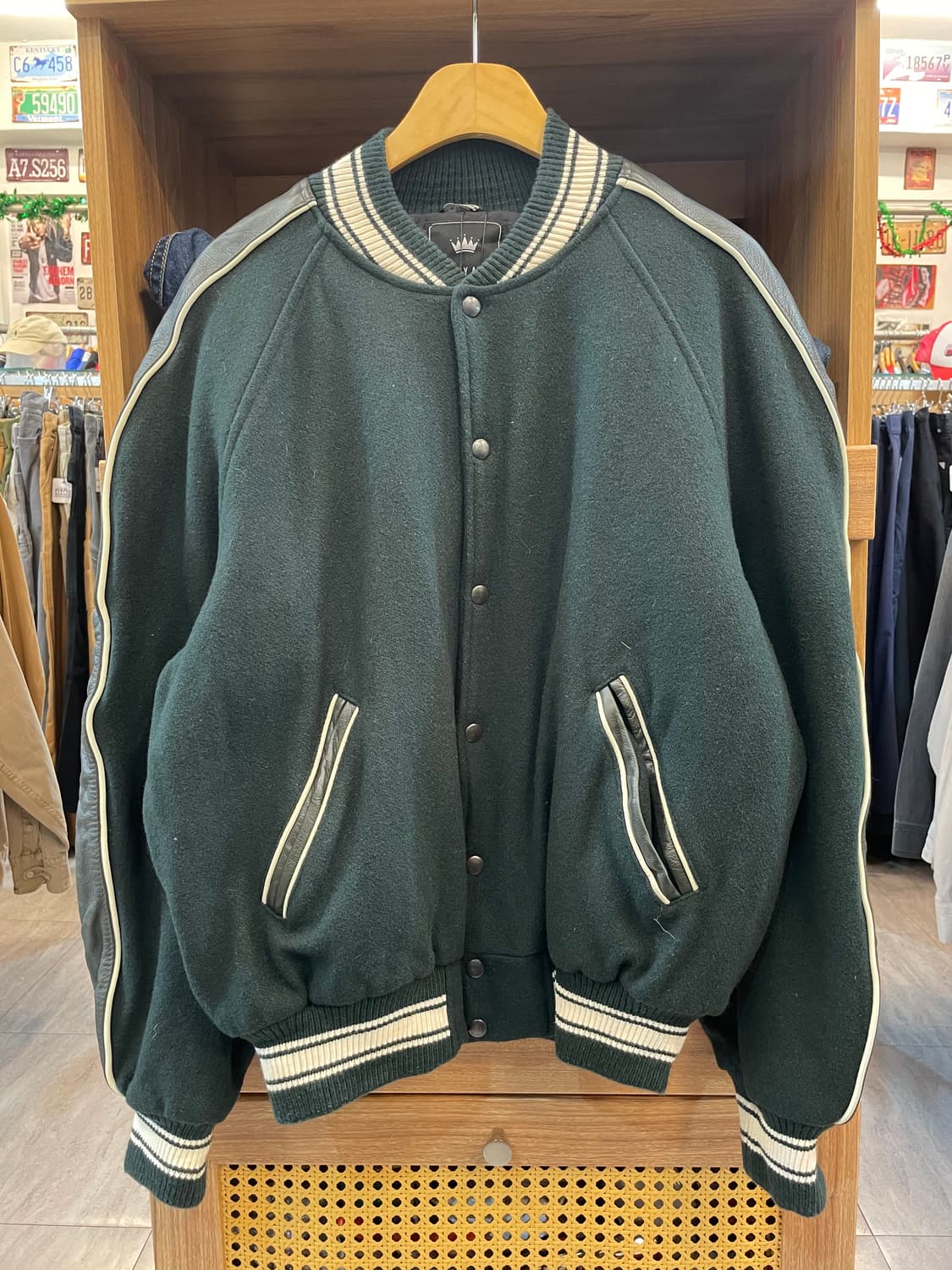 USA 빈티지 레더 바시티자켓 B56 상품이미지1