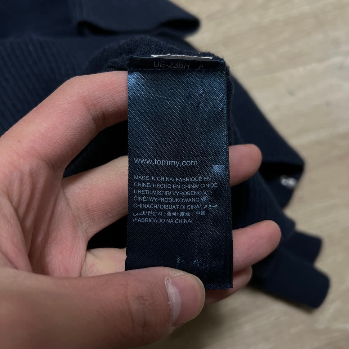 타미힐피거 피마코튼 캐시미어 스탠드넥 니트집업 [네이비] L/100 상품이미지6