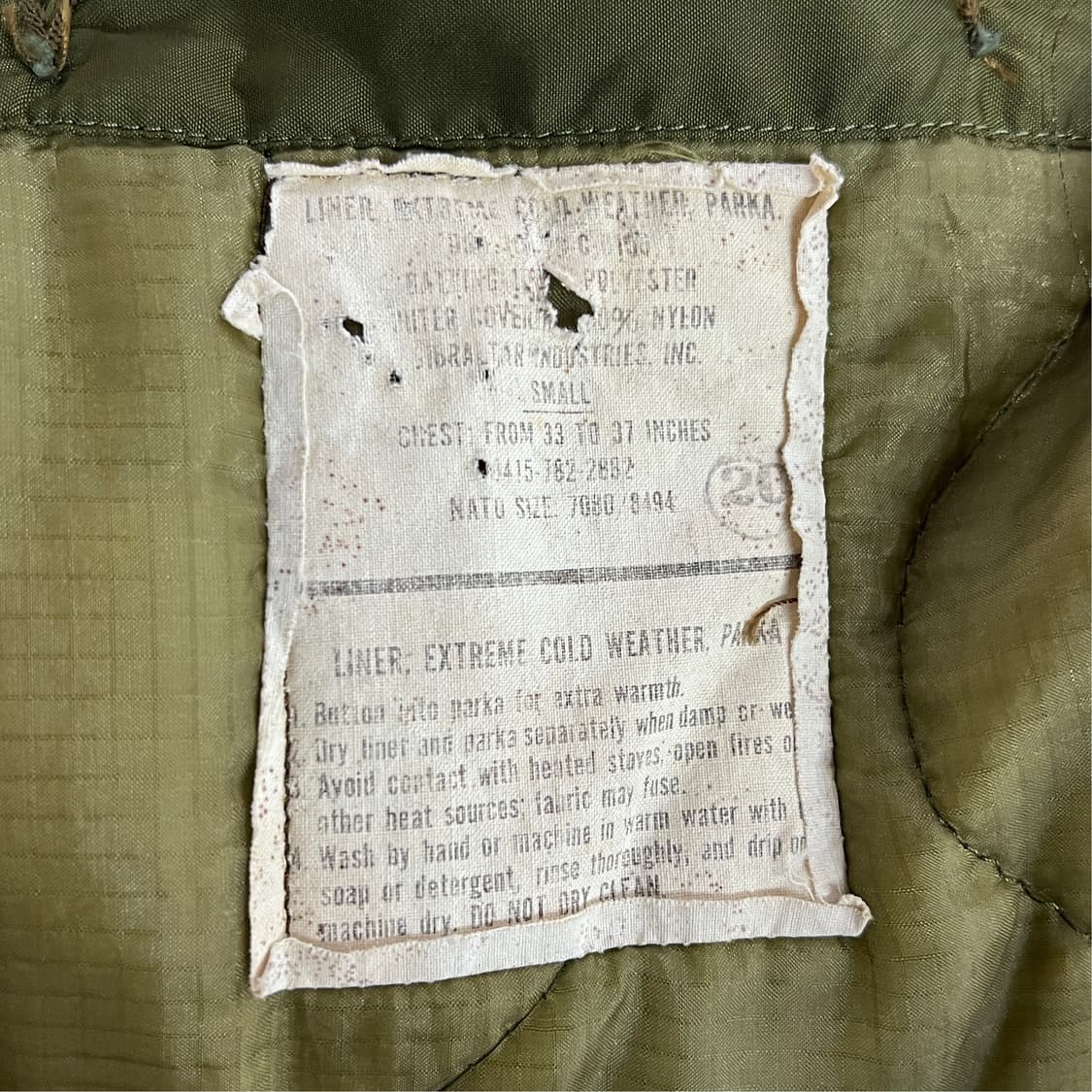 [S] 80s ecwcs US OG 피쉬테일 개파카 야상  상품이미지10