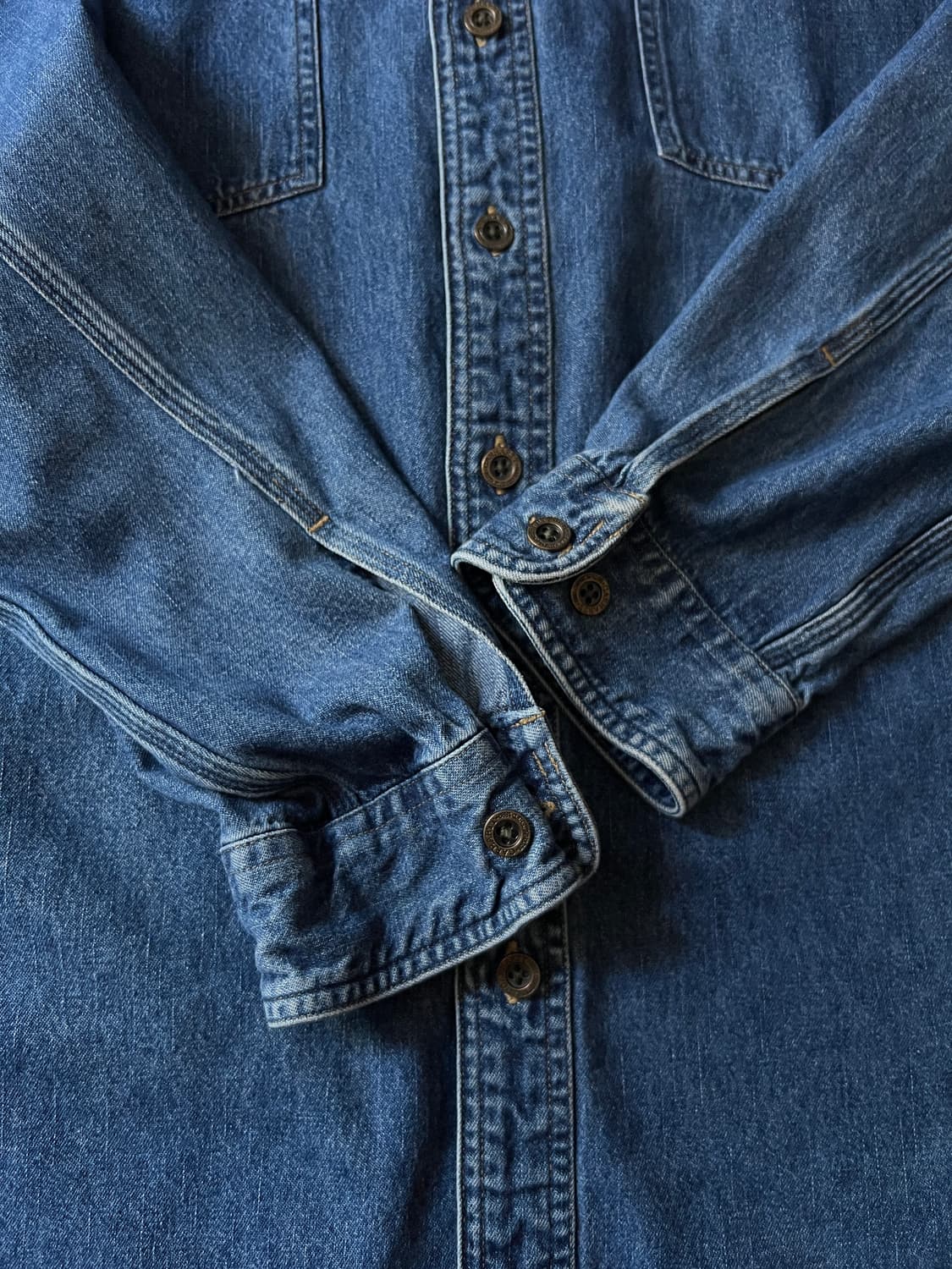 [L]칼하트 USA 빈티지 워싱 2포켓 데님 워크 셔츠 상품이미지5