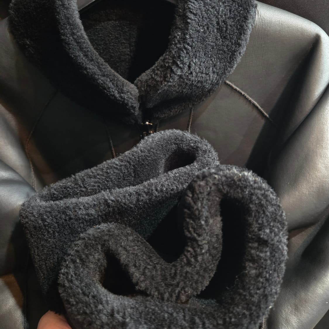 셀렙샵 양모 리버시블 양모 하프코트 상품이미지5