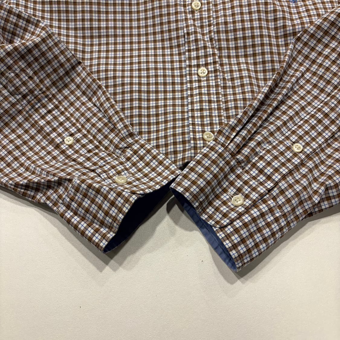 [L] 폴로 랄프로렌 코튼 체크 셔츠 브라운 C939 상품이미지5