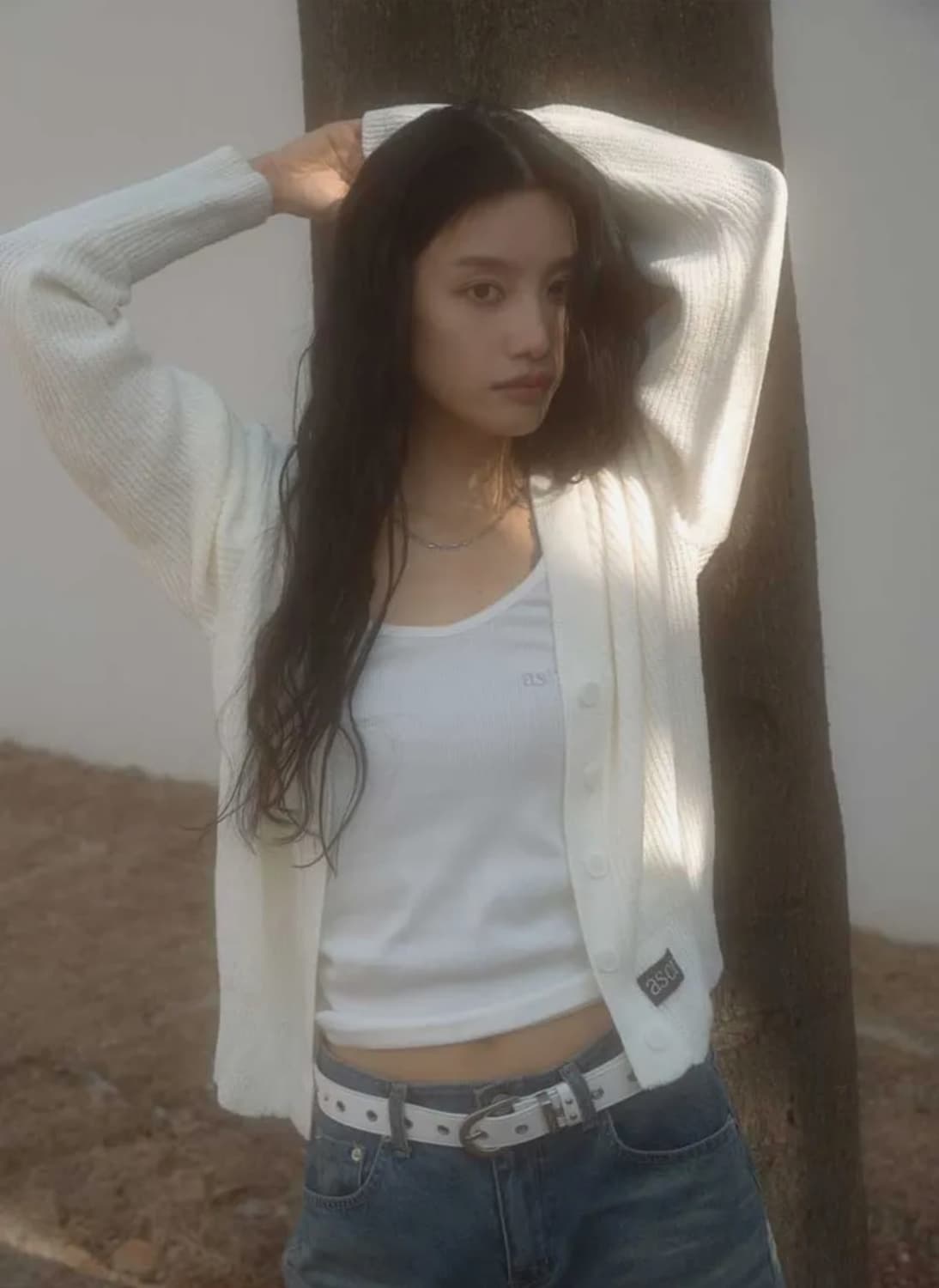 애즈온 BAILEY SUMMER CARDIGAN 흰색 상품이미지1