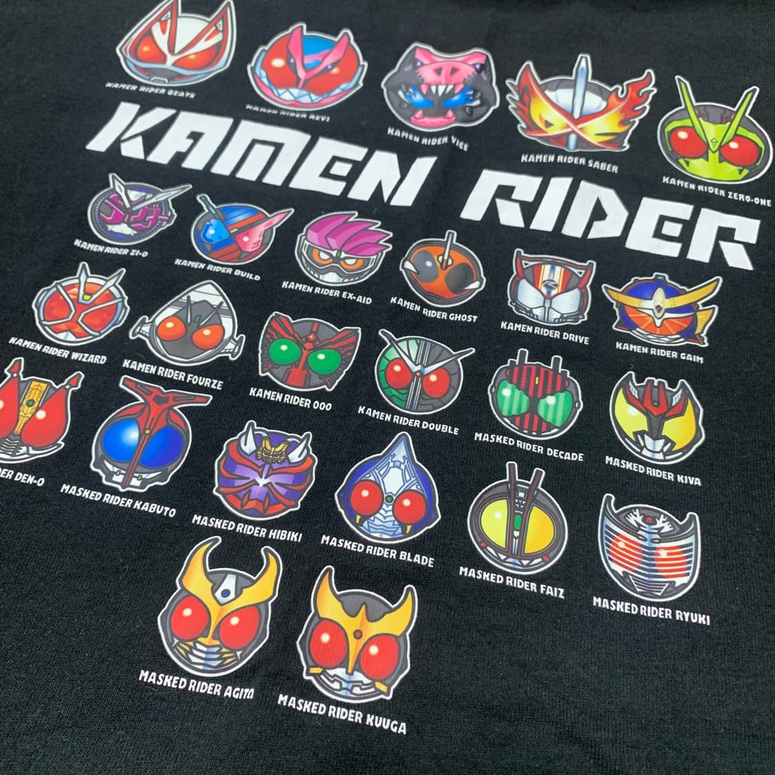 XL)BANDAI 반다이 오피셜 가면라이더 올스타 그래픽 티셔츠 상품이미지5