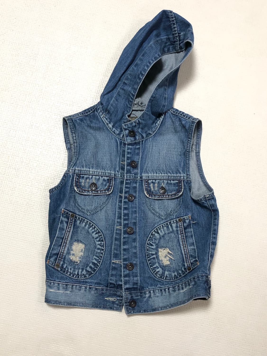 빈티지 데님 펑크 포켓 베스트 상품이미지7
