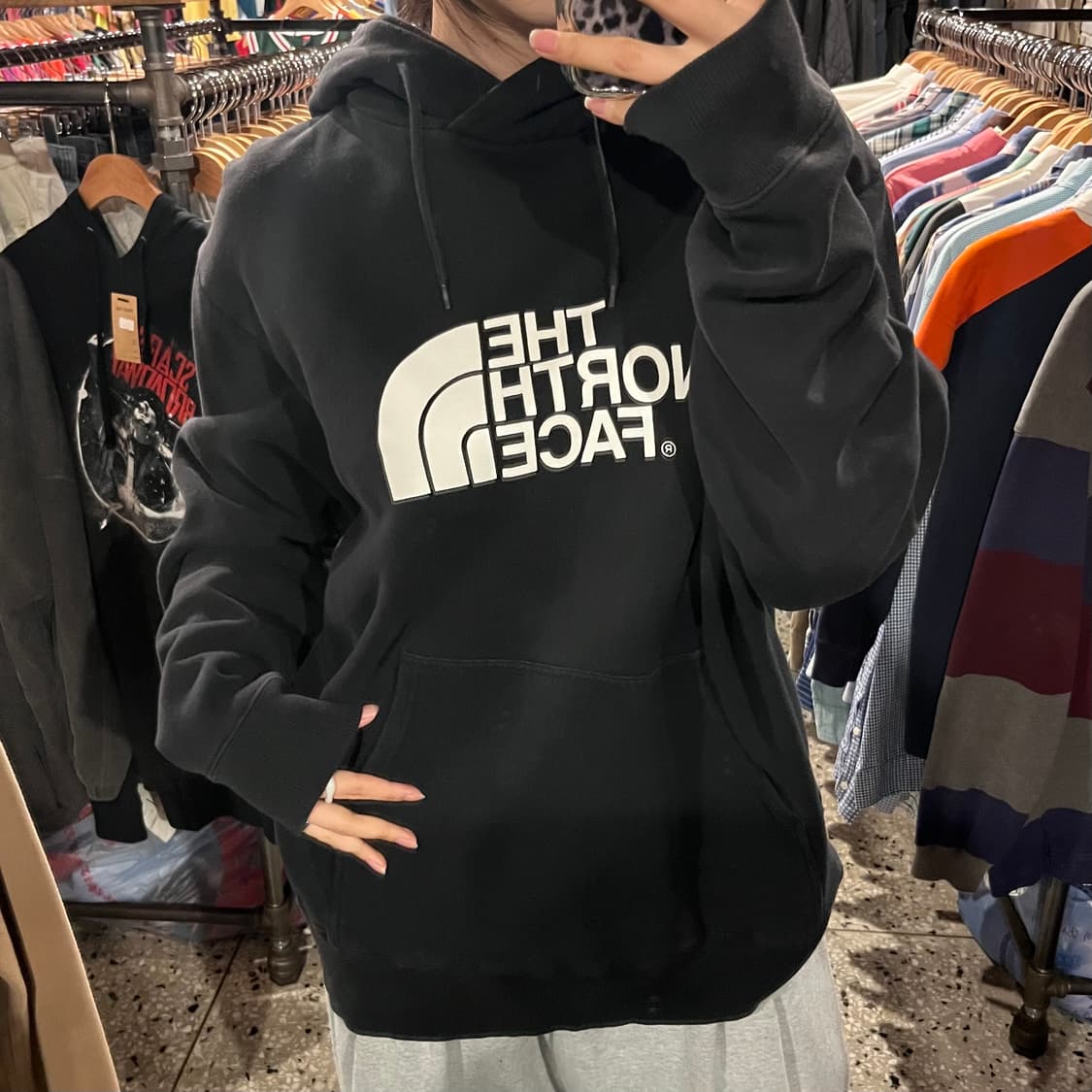 THE NORTH FACE 노스페이스 빅로고 후드티 상품이미지1