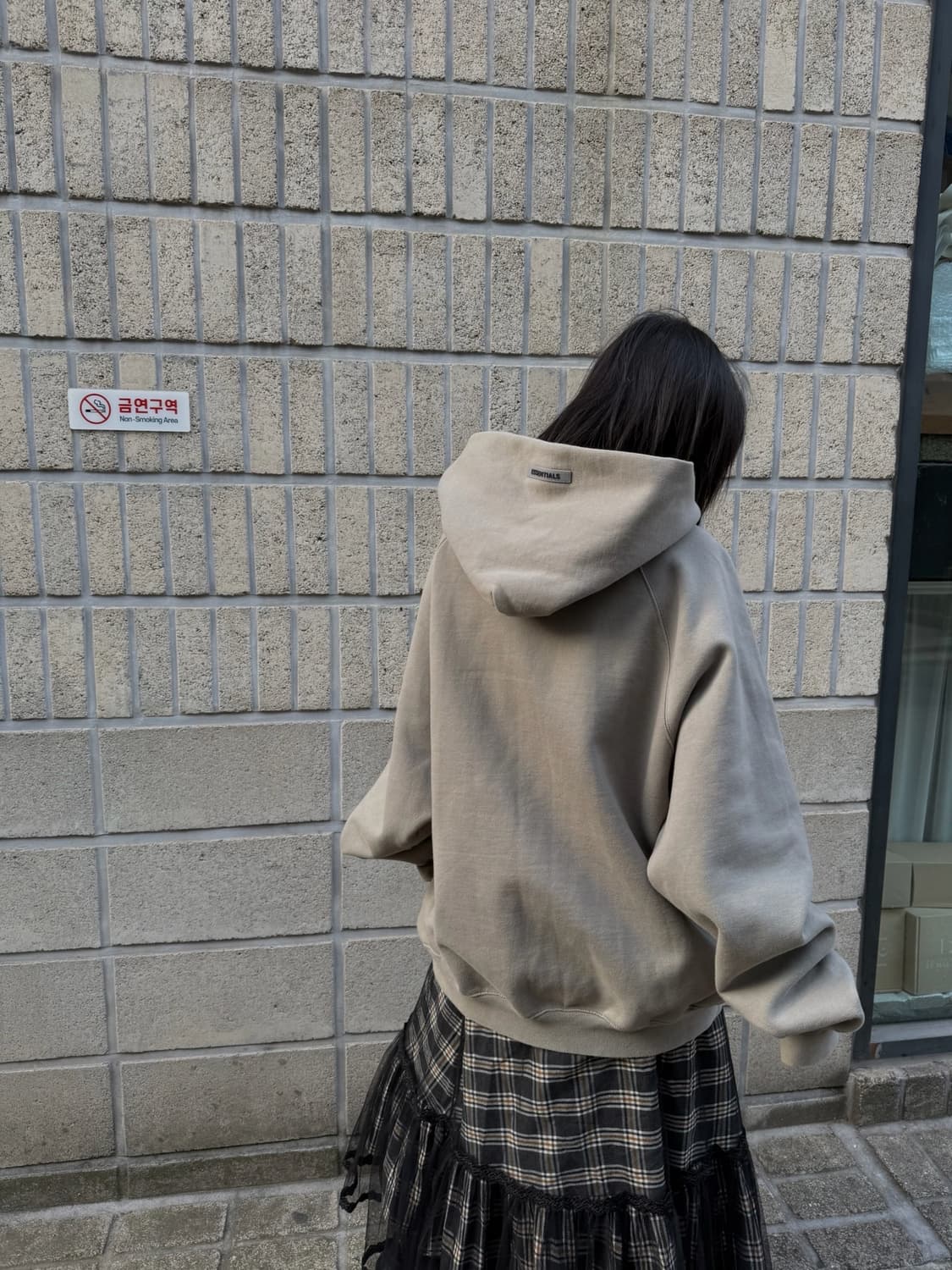 에센셜 오버핏 로고 후드티 상품이미지7