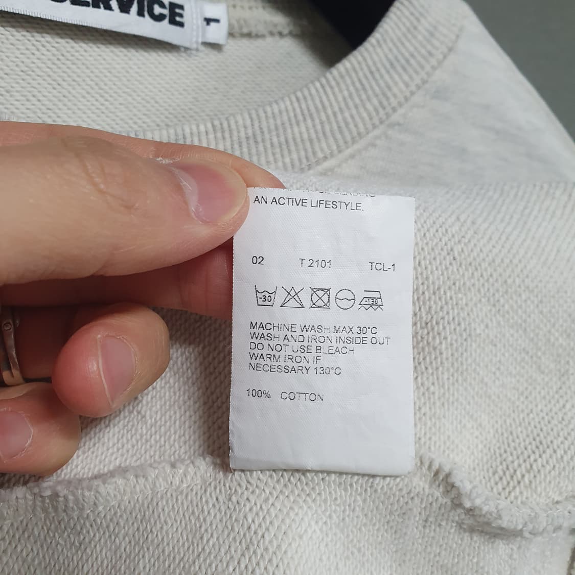 L) 타입서비스 신형 빅로고 레터링 맨투맨 스웻셔츠 오트밀 그린 희귀 상품이미지7