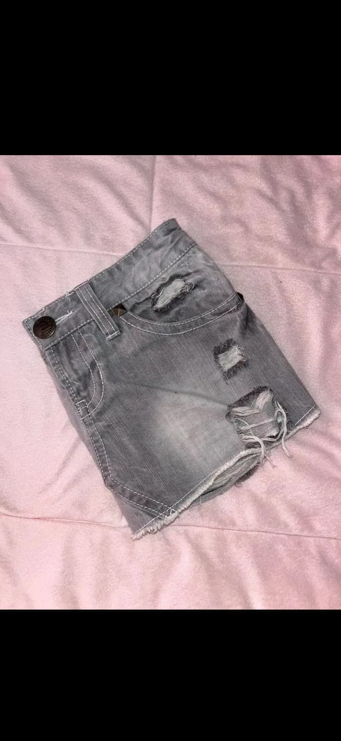 갸루 로우라이즈 초미니 퍼스커트 투웨이 연청 일브빈티지 털치마 상품이미지5