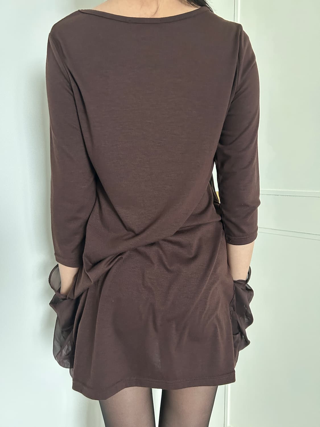 Sheer Layered Brown Dress / 빈티지 미니 원피스 상품이미지6