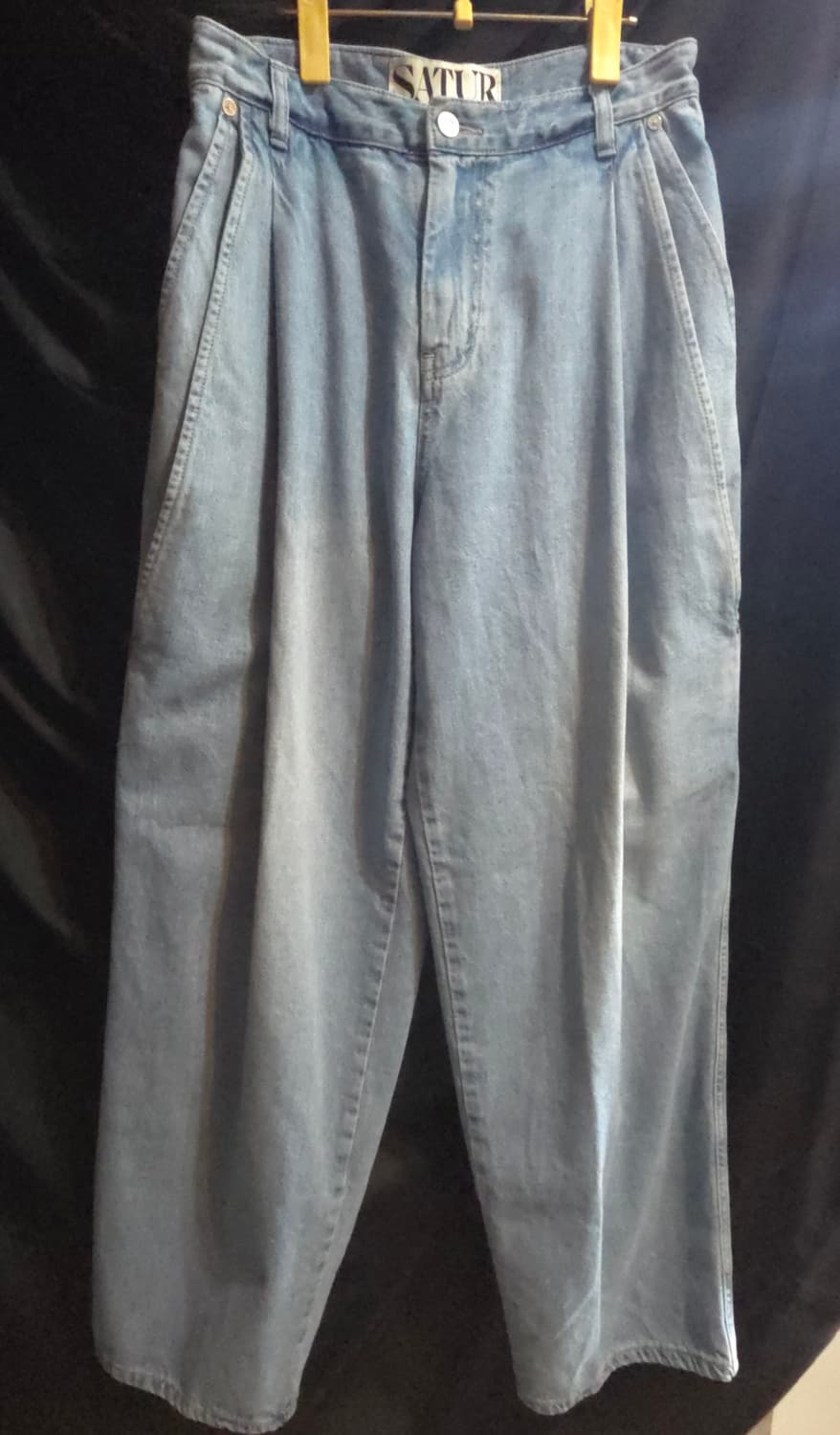 SATUR 세터 핀턱 워싱 와이드 데님팬츠 상품이미지1