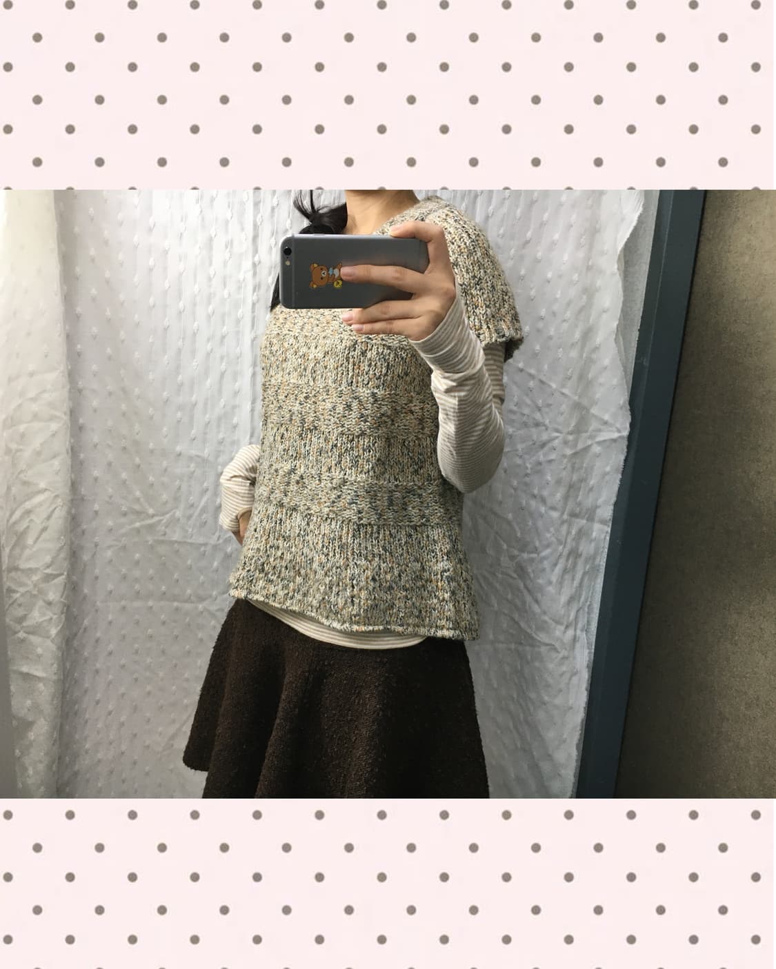 베이지 보카시 반소매 니트 상품이미지3