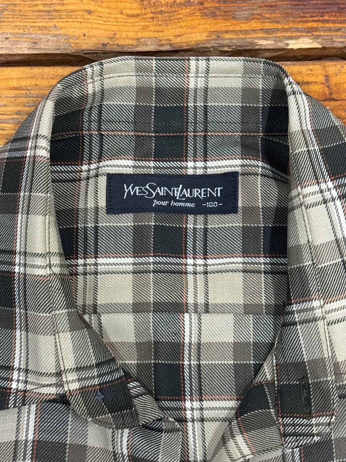 입생로랑 클래식 체크 와이셔츠 사이즈100 새상품수준 상품이미지3