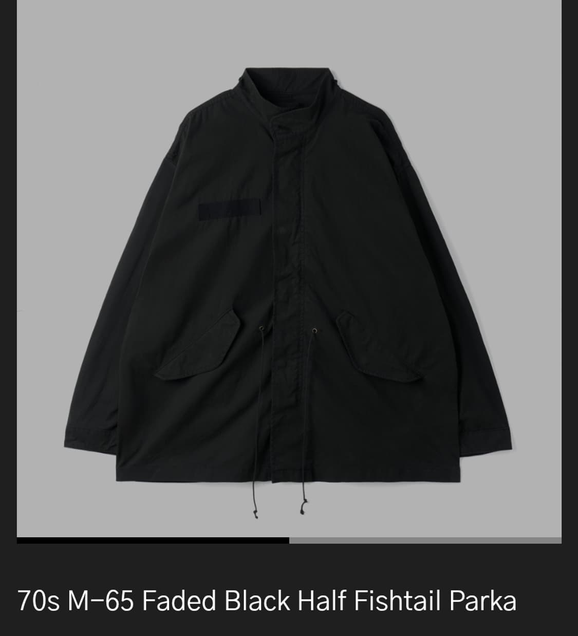 HTAE(에이치태) 하프 피쉬테일 파카 페이디드 블랙 상품이미지1