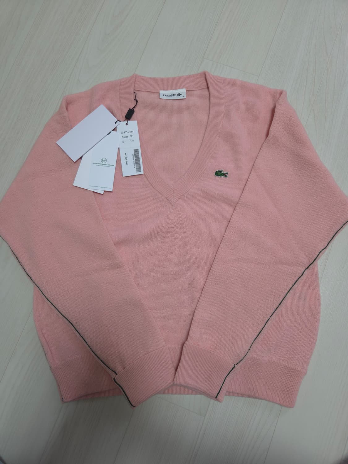 새상품) 라코스테 울100 브이넥 니트 브라운 상품이미지5