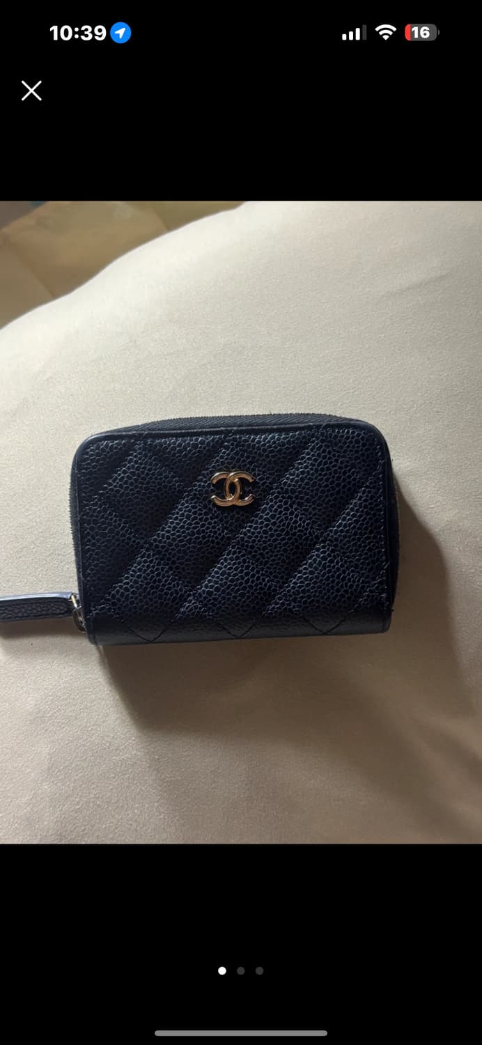 샤넬 캐비어 지퍼돌이 카드지갑 블랙 금장 상품이미지1