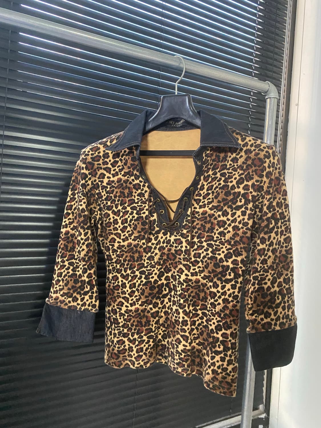 Leopard Denim Point Long Sleeve 상품이미지4