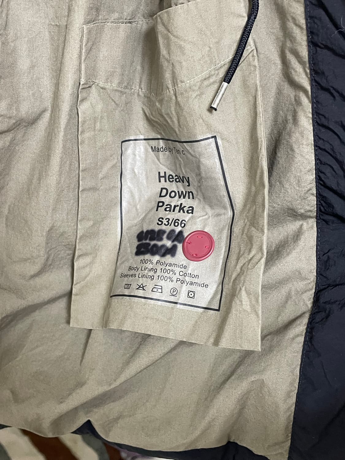 Ten C 텐씨 헤비 다운 파카 44사이즈 검정 상품이미지6