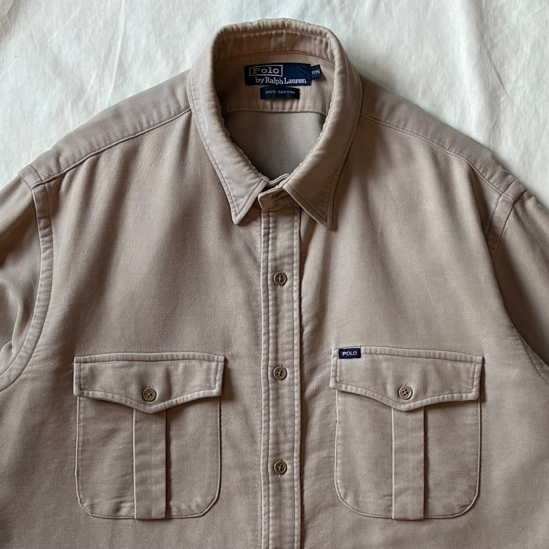 [107-109] 90s Polo Moleskin 코튼 투포켓 셔츠 상품이미지2