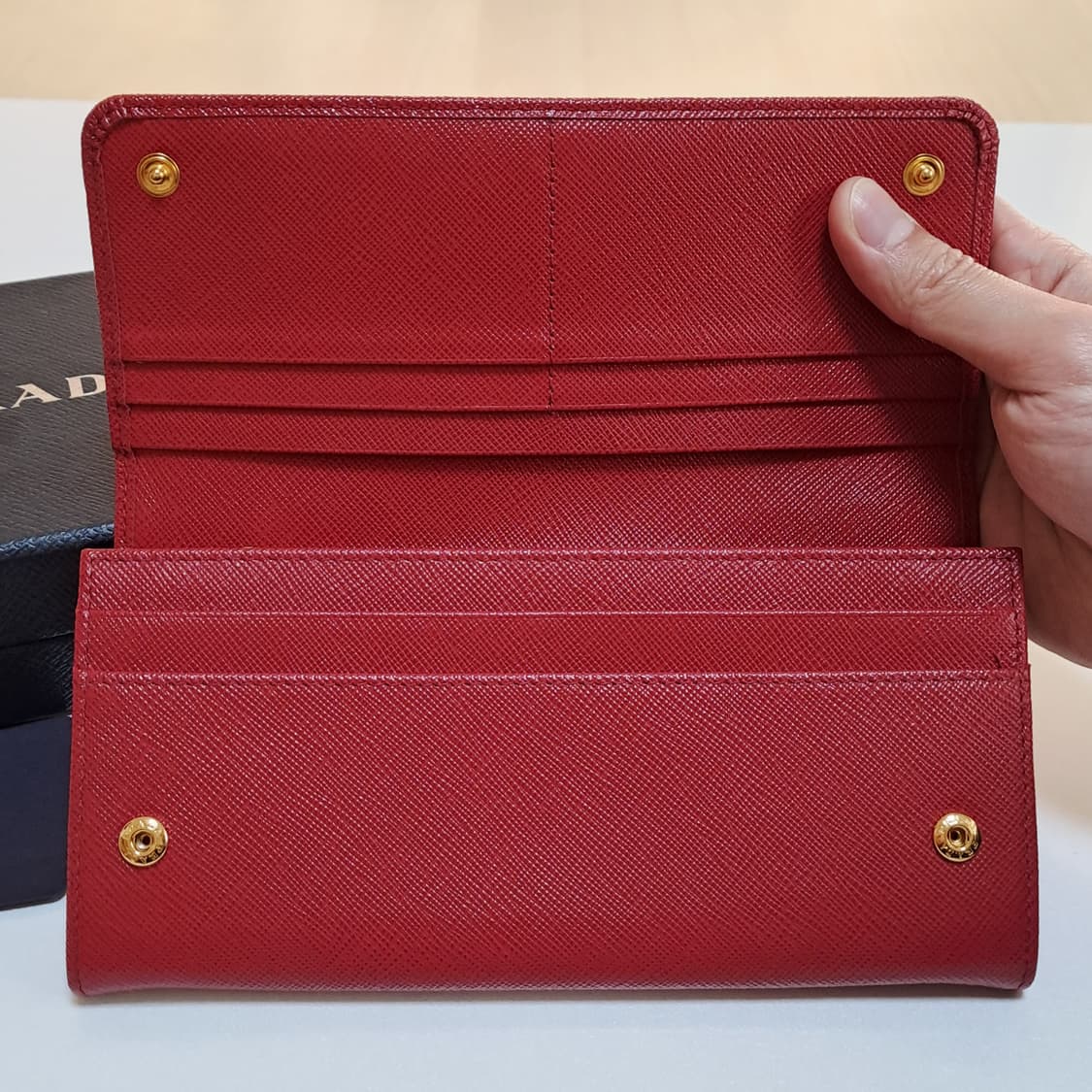 [100%/정품] 프라다 사피아노 레더 지갑 빨간색, 프라다장지갑 상품이미지5