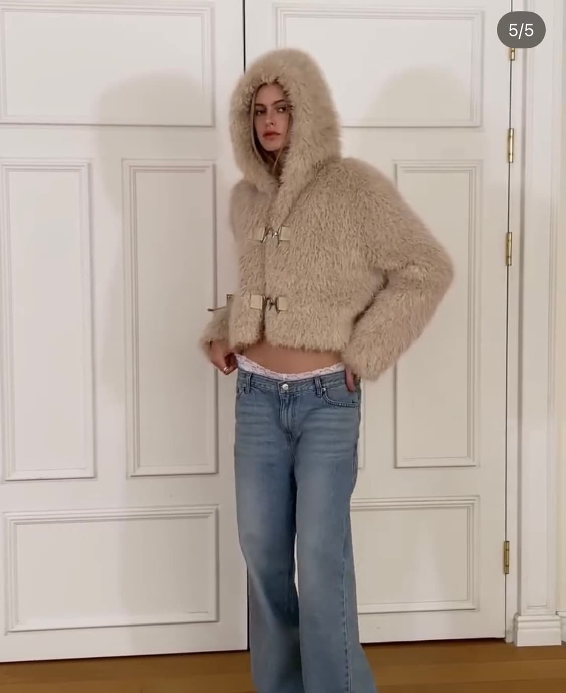 투머치택스 크롭 퍼 자켓 상품이미지3