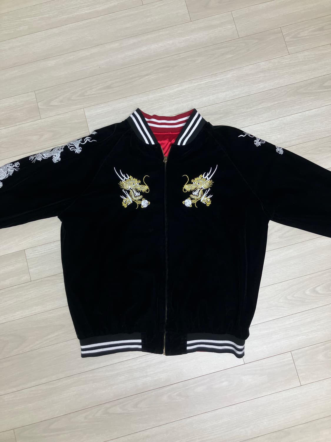 일본 빈티지 양면 벨벳 스카쟌(교신 가능) 100~105 상품이미지1