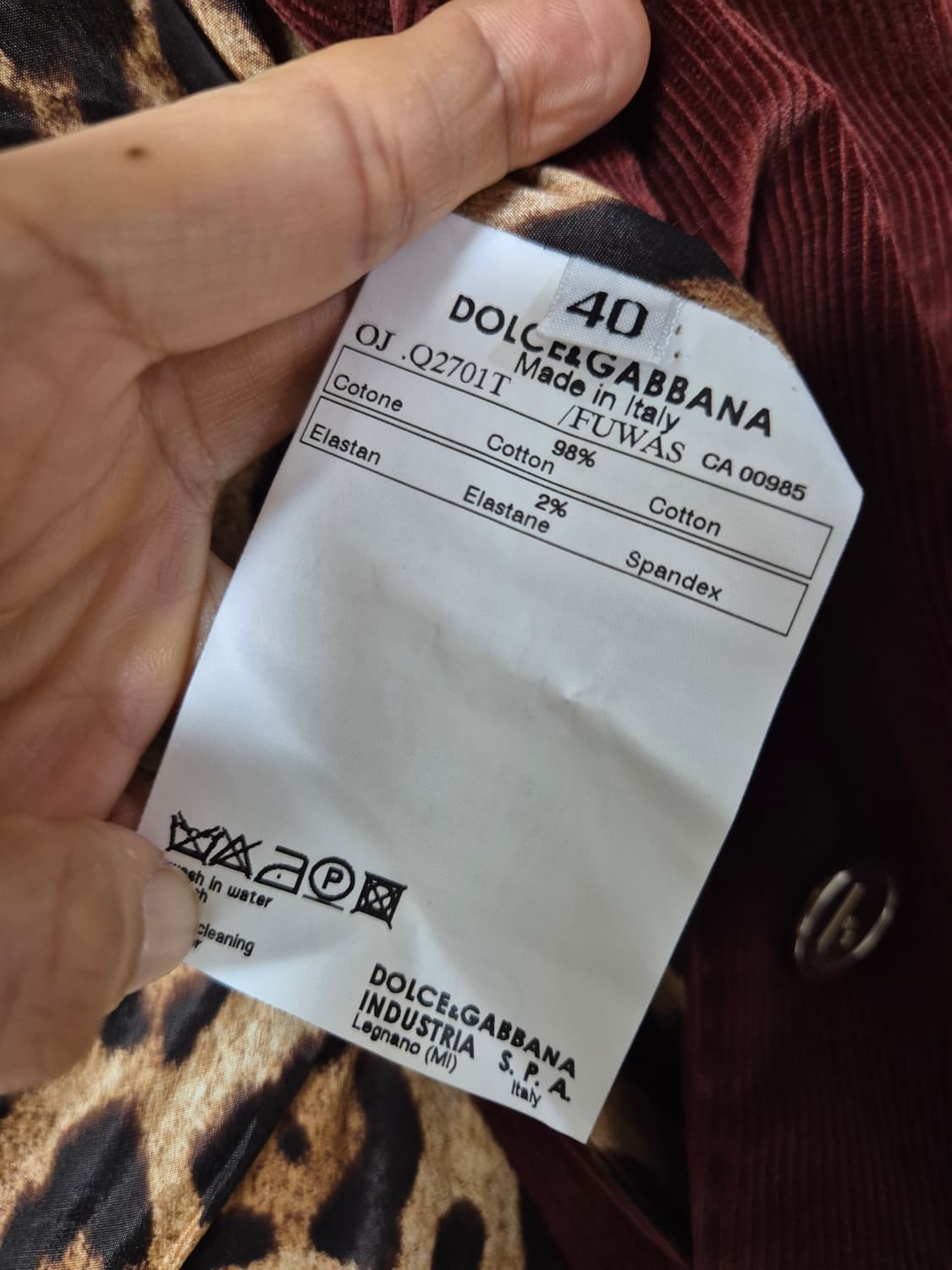 (정품) 돌체앤가바나 코듀로이 자켓 여성 40 상품이미지7