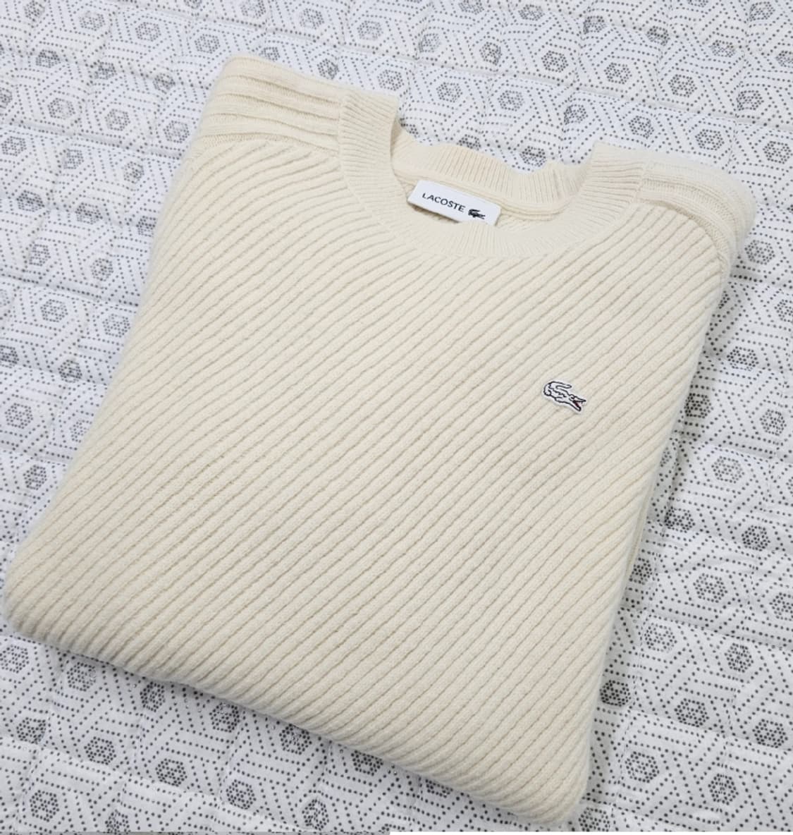 라코스테 아이보리 리브 니트 95 상품이미지1