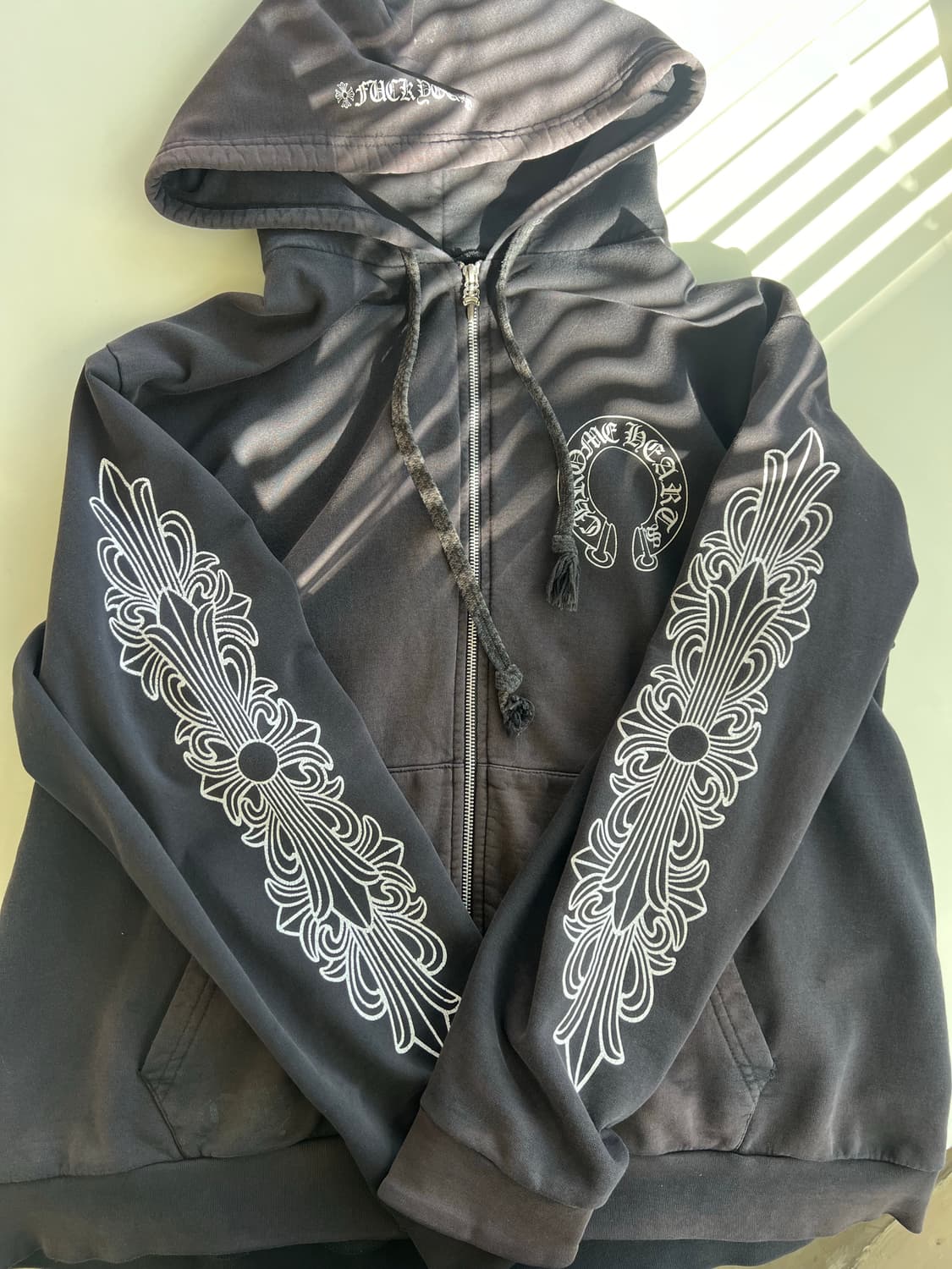 [XL] 크롬하츠 홀스슈 플로랄 후드집업 상품이미지1