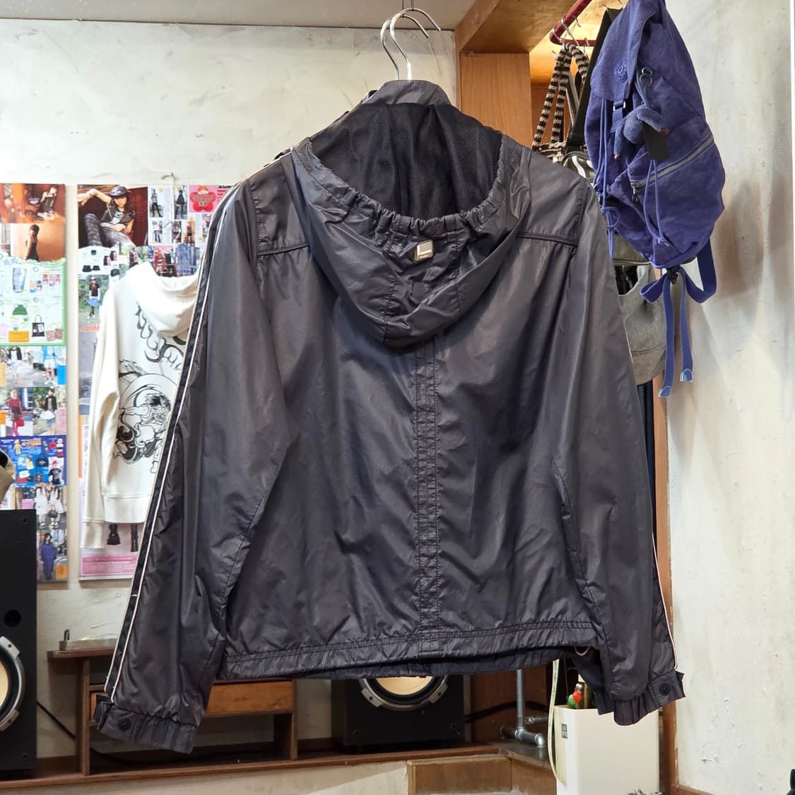 후부 네이비 후드 바람막이 자켓 상품이미지5