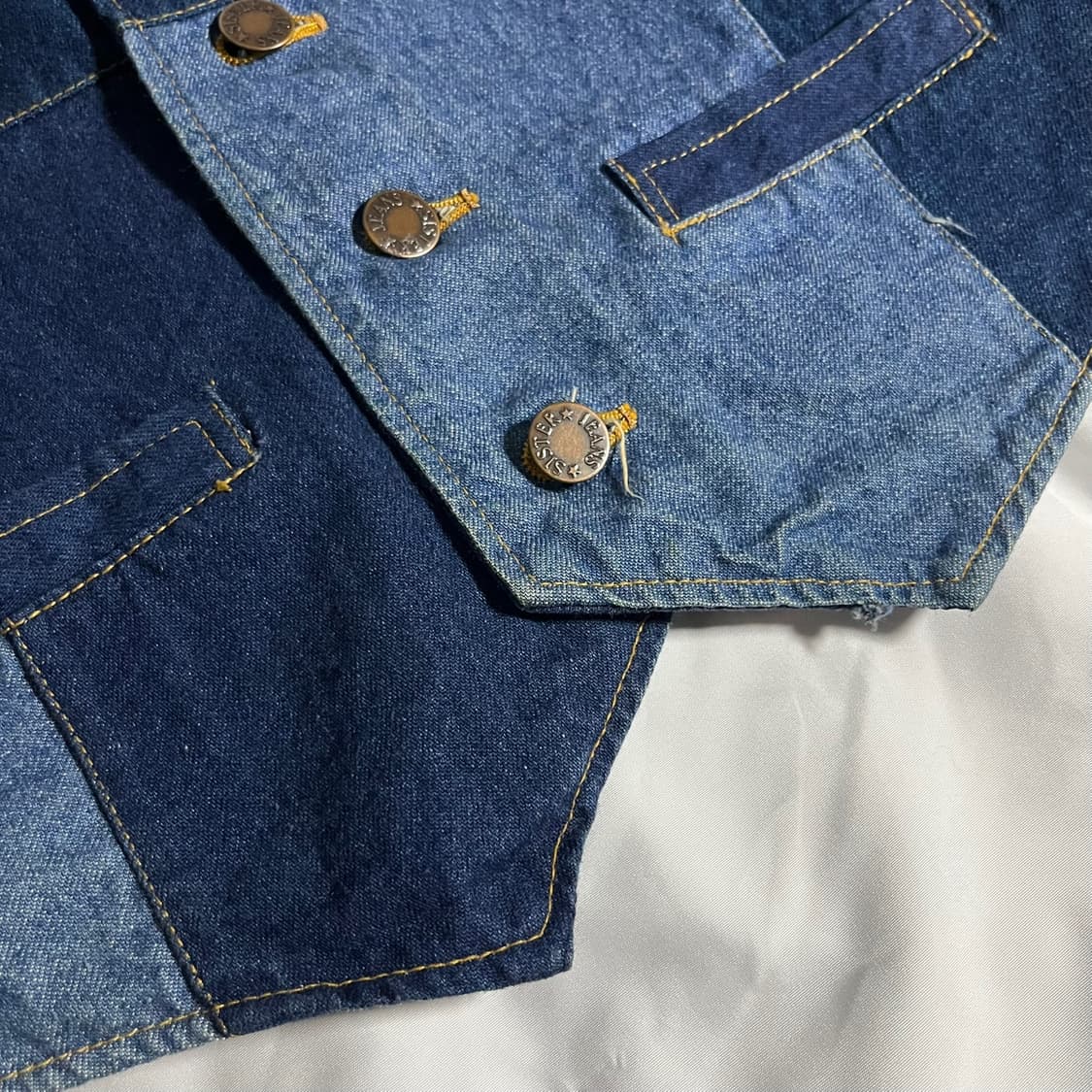 JPN . 일본빈티지 패치워크 데님 베스트 상품이미지4