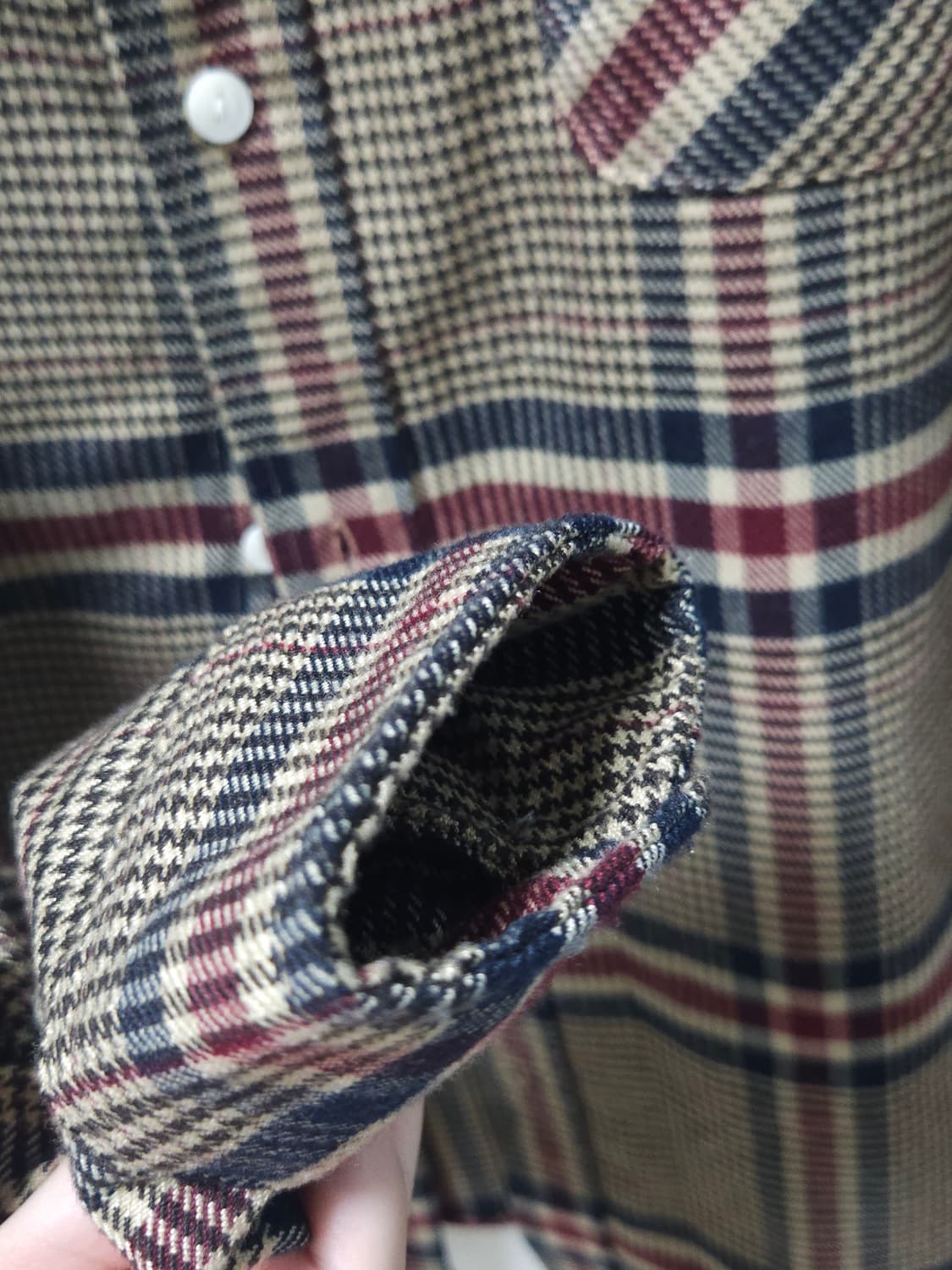 로맨틱크라운 브라운 체크 셔츠 S 남녀공용 상품이미지4