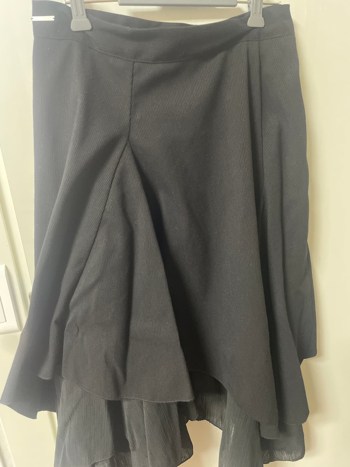 미세키서울 (언발란스 레이어드 스커트 블랙1 상품이미지2