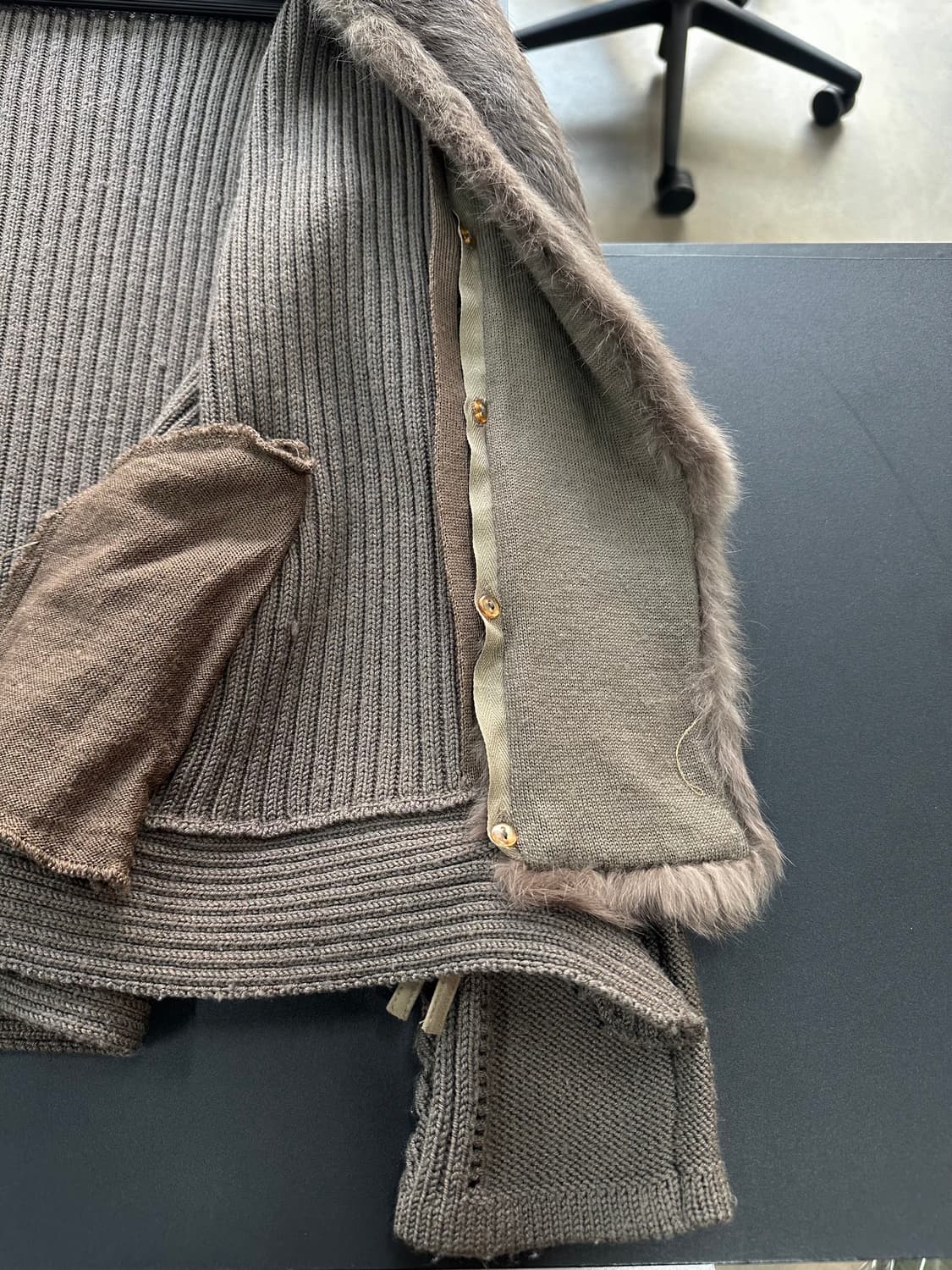 빈티지 Y2k 양털 버튼 골지 퍼니트집업 상품이미지8