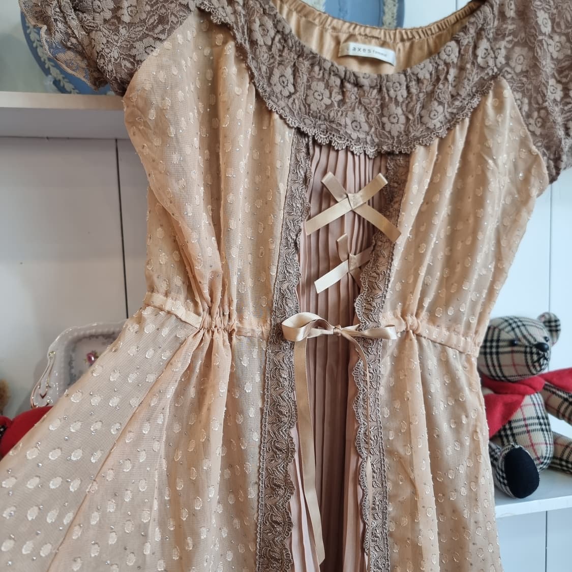 엑시즈팜(axes femme) 레이스 쉬폰 원피스 상품이미지10