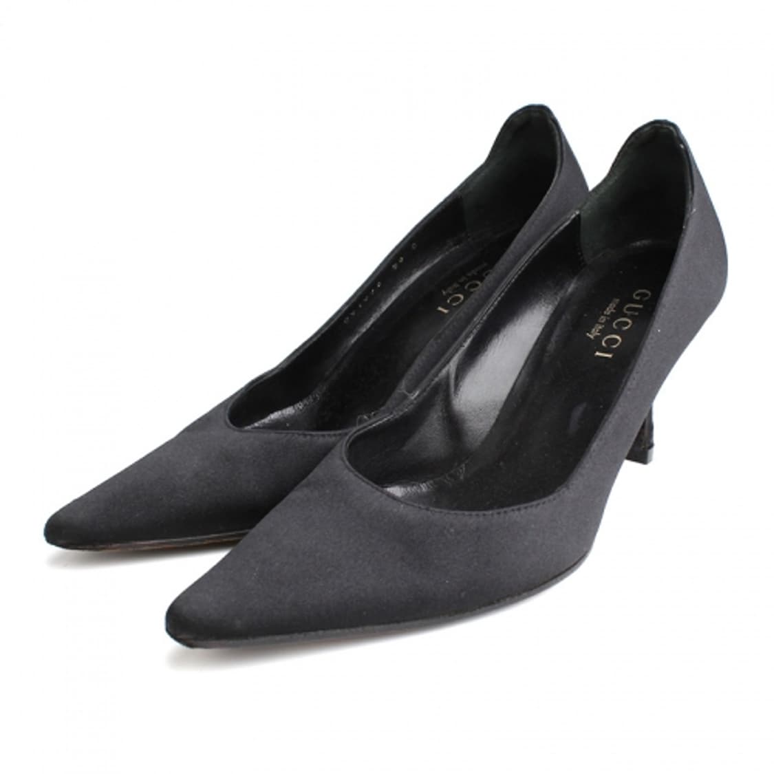 구찌 블랙 새틴 펌프스 36.5 상품이미지1