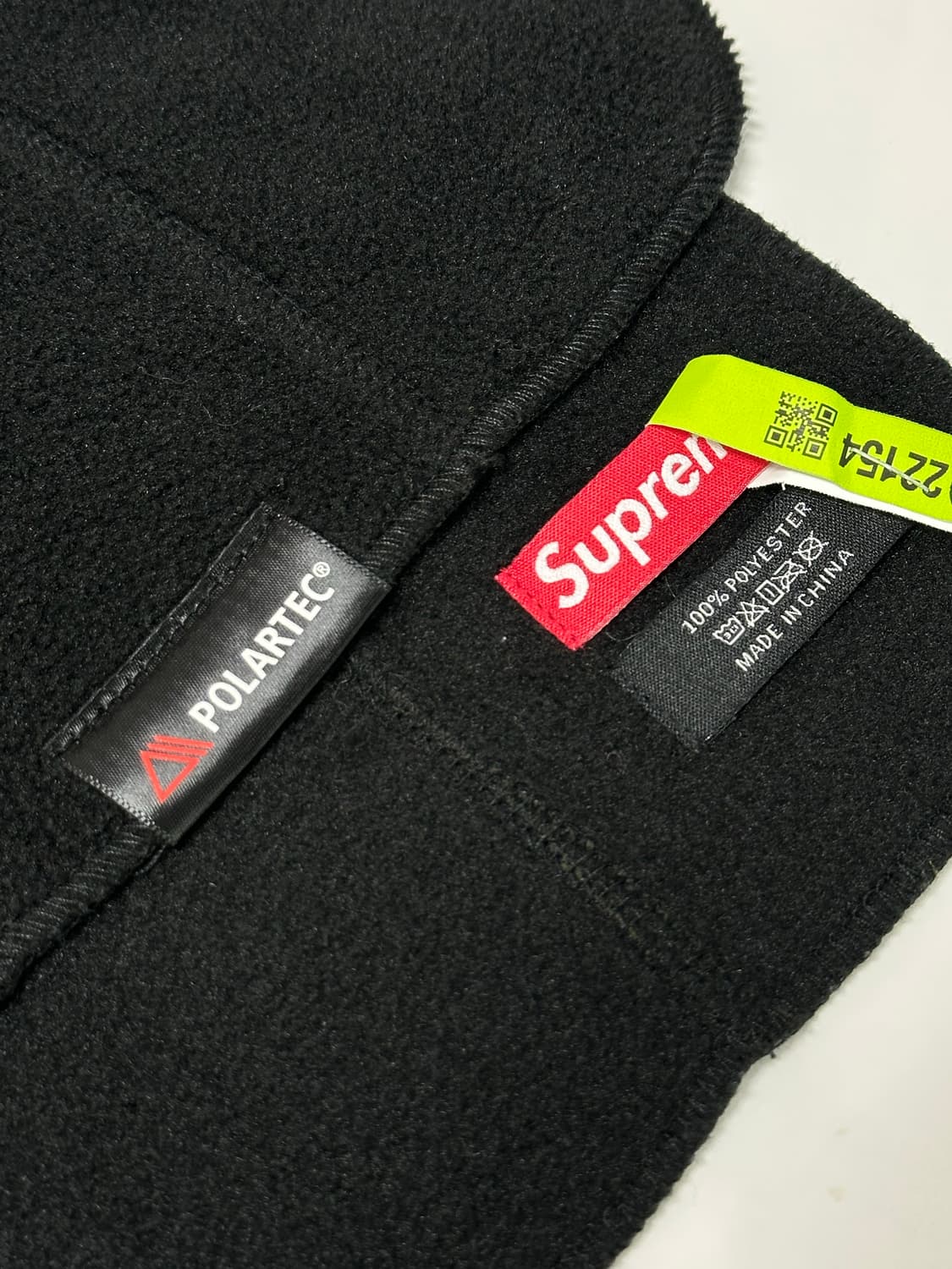Supreme 18FW 폴라텍 로고 블랙 머플러 스카프 상품이미지4