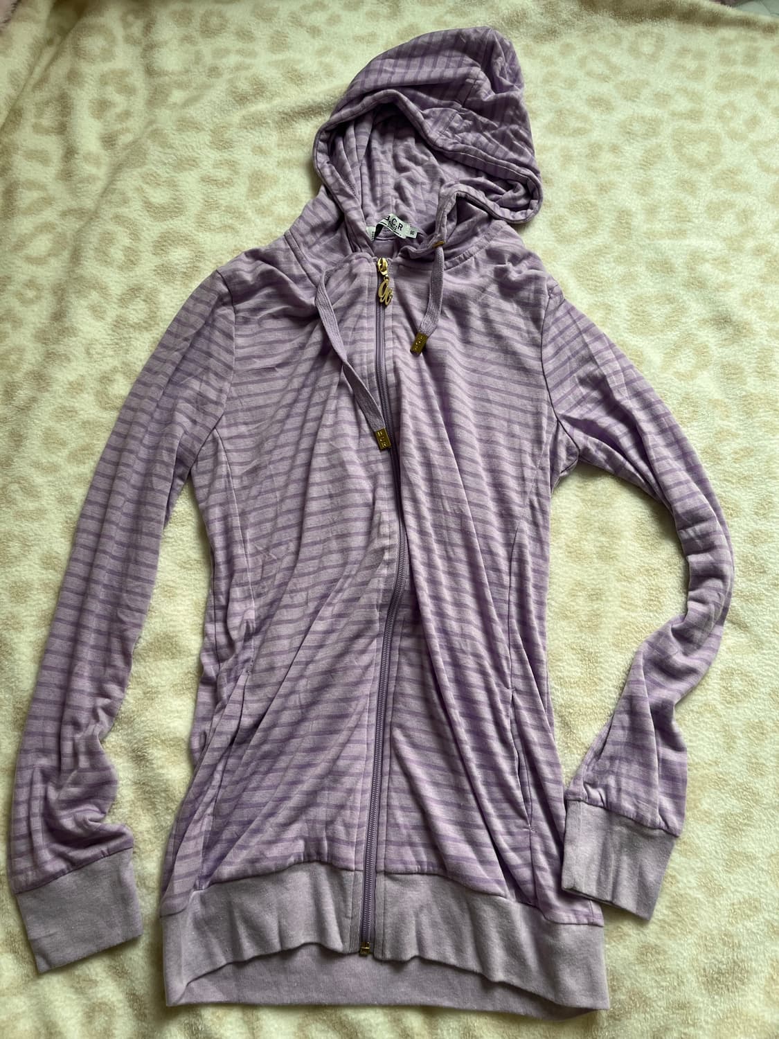 Purple striped loose fit zip-up 상품이미지1