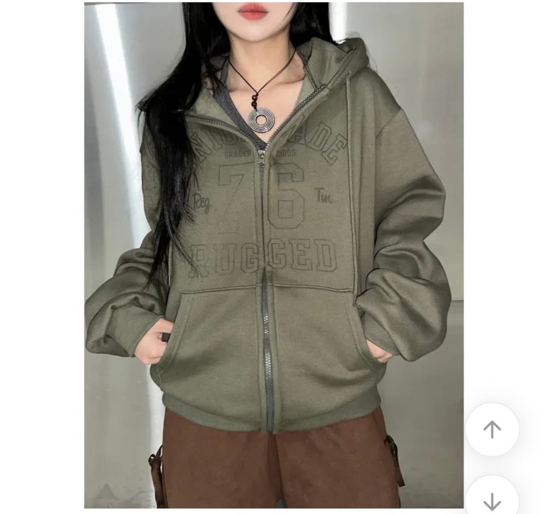 에이블리 남여공용 넘버 프린팅 후드집업 (새상품) 상품이미지4