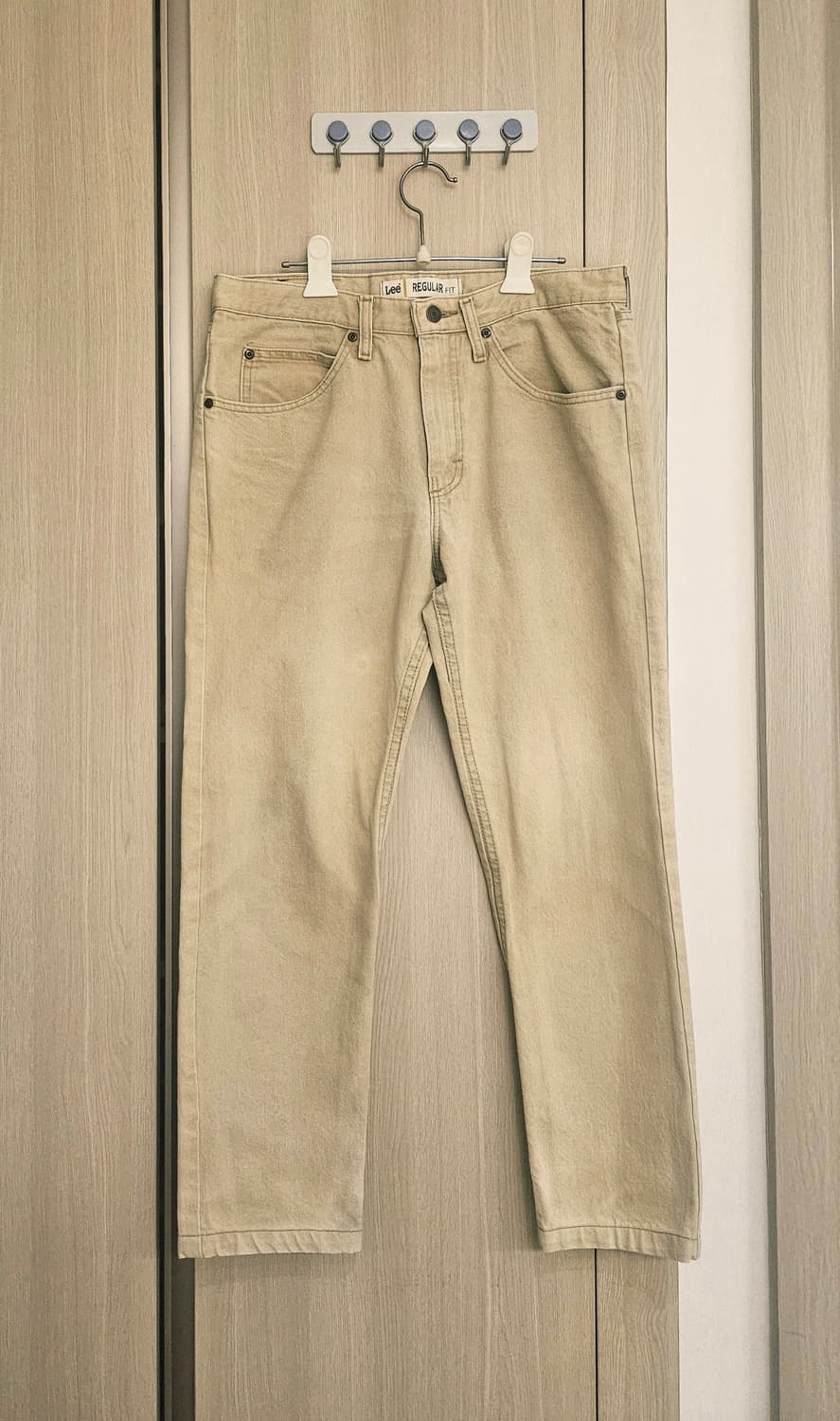 (현지구입정품)Lee 리 베이지 빈티지 데님 팬츠 레귤러핏 31.5인치 상품이미지1